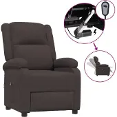 Syfax Fauteuil Relax Electrique Tissu Marron Foncé