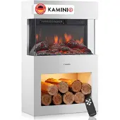 KAMINIO Cheminée électrique Henri 48x75 cm 2000 watts blanc