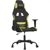 vidaXL Chaise de jeu Tissu noir et vert clair