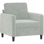 vidaXL Fauteuil gris clair 60 cm velours
