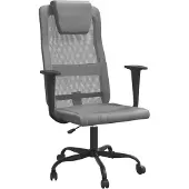 vidaXL Chaise de bureau , réglable en hauteur, gris, tissu maillé et similicuir