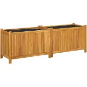 vidaXL Jardinière avec doublure 153x38,5x50 cm bois massif d'acacia