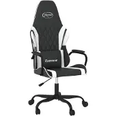 vidaXL Chaise de jeu avec fonction de massage Noir et blanc similicuir