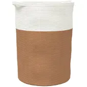vidaXL Panier de rangement marron et blanc Ø49x65 cm coton