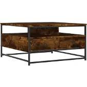 vidaXL Table basse chêne fumé 80x80x45 cm bois composite