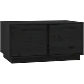 vidaXL Table basse noire 80x50x40 cm pin massif