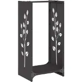 vidaXL Étagère à bois de chauffage Noir 40x30x80 cm Acier laminé à froid