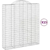 vidaXL Gabions avec arc surélevé 15pcs 200x50x220/240cm Fer galvanisé