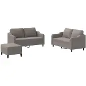 vidaXL Ensemble de canapés 3 pièces avec coussins Tissu Taupe