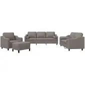 vidaXL Ensemble de canapés 4 pièces avec coussins Tissu Taupe