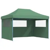 vidaXL Tente de réception pliable Pop-Up avec 3 panneaux latéraux vert