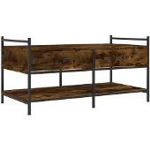vidaXL Table basse chêne fumé 99x50x50 cm bois d'ingénierie