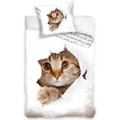 Carbotex Linge de lit en coton 140x200 CHAT