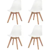 vidaXL Chaises de salle à manger 4 pcs. Blanc Plastique