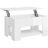 vidaXL Table basse blanc brillant 79x49x41 cm bois composite