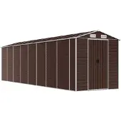 vidaXL Abri de jardin brun 191x725x198 cm Acier galvanisé