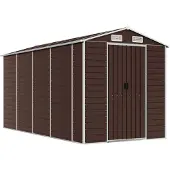 vidaXL Abri de jardin 191x385x198 cm acier galvanisé brun