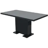 vidaXL Table de salle à manger extensible noir brillant