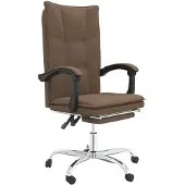 vidaXL Chaise de bureau avec fonction chaise longue Marron Tissu