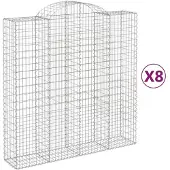 vidaXL Gabions 8 pcs voûtés 200x50x200/220 cm en fer