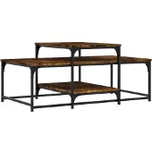 vidaXL Table basse chêne fumé 102x60x45 cm bois composite