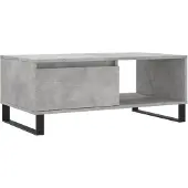 vidaXL Table basse gris béton 90x50x36,5 cm Bois composite