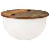 vidaXL Table basse blanche 50x27 cm Vieux bois massif