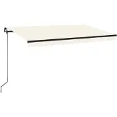 vidaXL Auvent extensible manuellement avec LED 450x350 cm couleur crème
