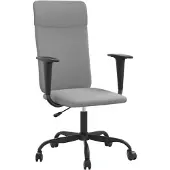 vidaXL Chaise de bureau Réglable en hauteur Tissu gris clair