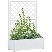 vidaXL Jardinière avec treillis 100x43x142 cm PP Blanc