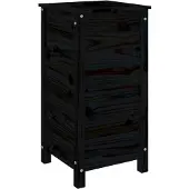 vidaXL Jardinière noir 40x40x78 cm bois massif de pin