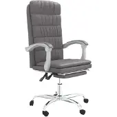 vidaXL Chaise de bureau avec fonction couchage Gris Similicuir