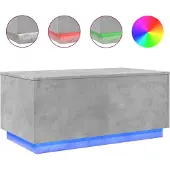 vidaXL Table basse avec lampes LED gris béton 90x50x40 cm