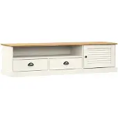 vidaXL Armoire TV VIGO blanc 156x40x40 cm pin massif