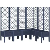 vidaXL Jardinière avec treillis bleu gris 160x120x142 cm PP