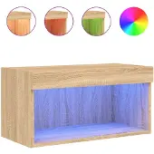vidaXL Armoire TV avec lampes LED Chêne Sonoma 60x30x30 cm