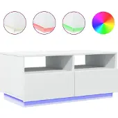 vidaXL Table basse avec lampes LED blanc 90x49x40 cm