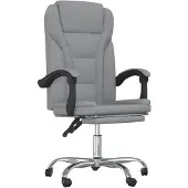 vidaXL Chaise de bureau avec fonction chaise longue gris clair tissu