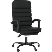 vidaXL Chaise de bureau avec fonction massage Noir similicuir