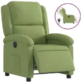 vidaXL Fauteuil relax électrique vert clair velours