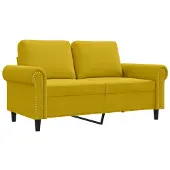 vidaXL Canapé 2 places jaune 120 cm velours