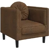 vidaXL Fauteuil avec coussin Marron Similicuir aspect daim