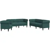 vidaXL Ensemble de canapés 3 pièces vert foncé Tissu