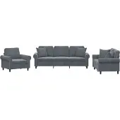 vidaXL Ensemble de canapés 3 pièces avec coussins gris foncé velours