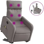 vidaXL Fauteuil inclinable de massage Taupe Tissu