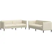 vidaXL Ensemble de canapés 2 pièces tissu crème