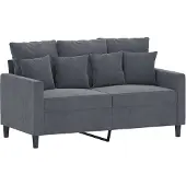 vidaXL Canapé 2 places gris foncé 120 cm velours