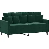 vidaXL Canapé 2 places vert foncé 140 cm velours
