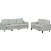 vidaXL Ensemble de canapés 2 pièces gris clair velours