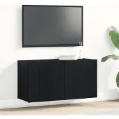 vidaXL Armoire TV Chêne noir 80 x 30 x 41 cm Bois composite